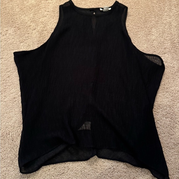 Helmut Lang- Black Gauze Sleeveless Top - Picture 4 of 6